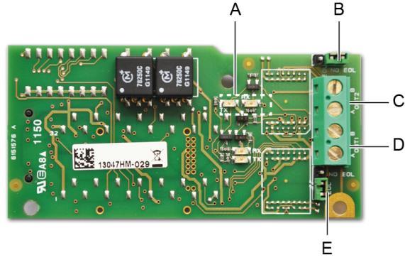Chapter 11 RS485 Digital Output The MX 43 units using the RS485 Modbus option are equipped with a communication card (code 6314114), which is affixed to the motherboard.