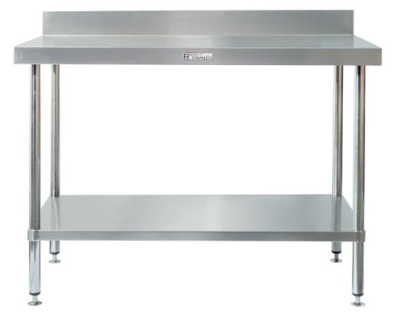 STAINLESS STEEL WALL BENCHES 02 WALL BENCH 1.2mm thick tops Fully modular and expandable Stability and knock tested 100mm upstand to rear 1.