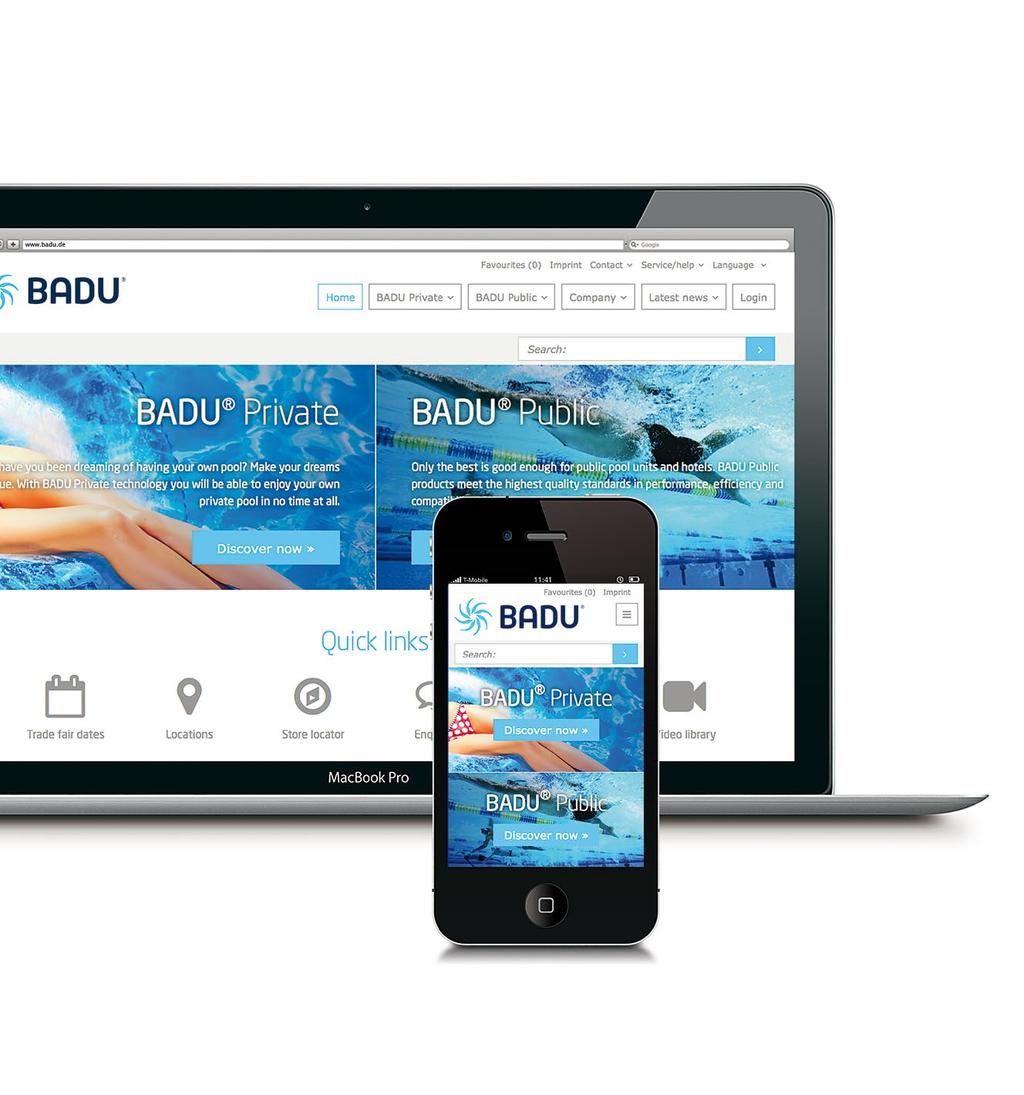 SERVICE > Website BADU.DE POOL TECHNOLOGY ONLINE.
