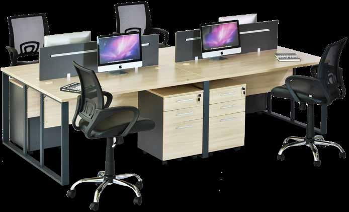 Mobile Pedestials & 2 Desk Screens L2800 x W1400 x H750mm 150,000/=