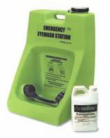 PORTA-STREAM I EYEWASH STATIONS Delivers 6 minutes of flushing fluid Easy installation with no plumbing required Single bracket mounting device included One-piece, molded construction with no moving