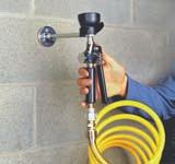 WALL-MOUNTED DRENCH HOSES Quick-access emergency eye and face spray features soft flow spray head for flooding large areas as well as eyes only Self-coiling highly visible yellow-coloured hose