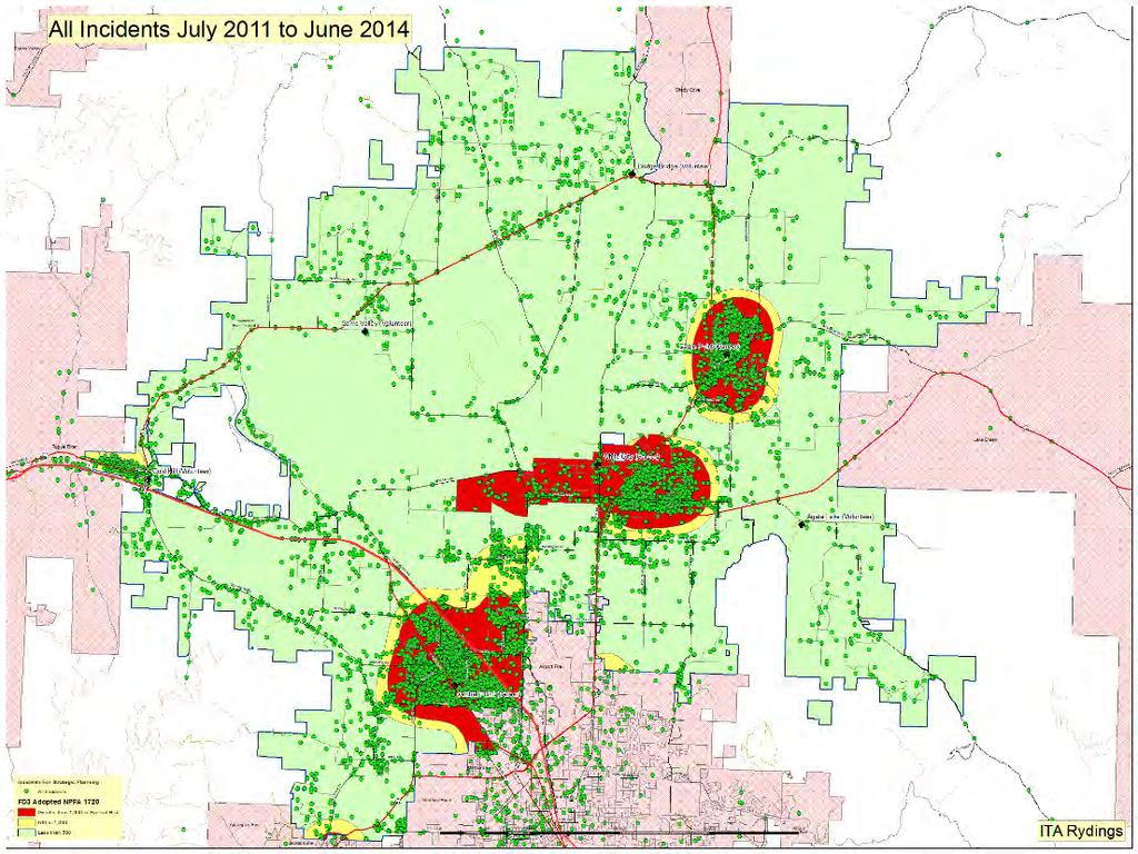 Response Zones and Emergency Incidents RED: Urban and Special Risk YELLOW: Suburban GREEN: Rural