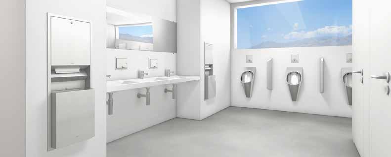 Complete the washroom with modern but practical washroom accessories that are particularly suitable for frequent use.