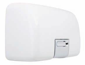CLASSIC RANGE Warm Air Dryer Ref. 38500WH W. 348mm x H. 260mm x D. 185mm 6.3 Kg 40 pieces High performance hand and face dryer. Suitable for high traffic locations. CE Marked.