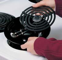 One-piece upswept cooktop No cracks or crevices to trap dirt! The porcelain enamel-on-steel surface wipes clean easily.