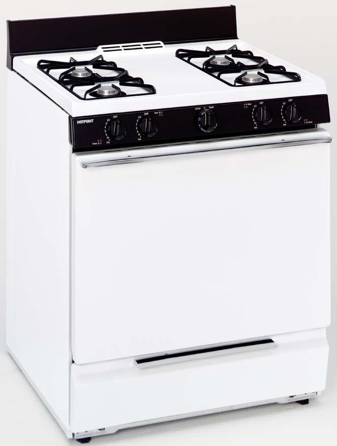 30" Gas Ranges CAPACITY PLUS 30" Free-Standing Gas Ranges These models feature an extra-large standard oven; six embossed rack positions; twin cooktop burners and lift-up cooktop.