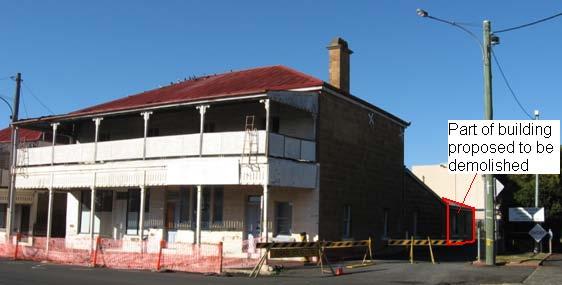 4 The view from Fitzroy Street of the rearmost western wing proposed to be demolished is