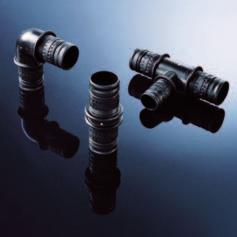 The system connectors are made from the high-quality plastic PVDF. Mepla fittings from PVDF. Mepla system pipes and fittings are available in diameters from d 16 to d 75 mm.