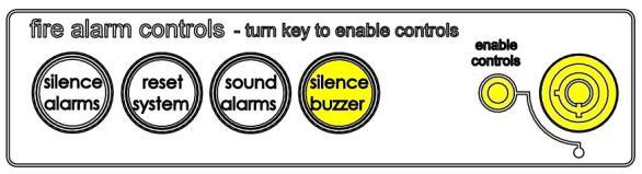 To Enable the Control Panel Keys FIRE ALARM SYSTEM NOTICE You may gain access to the fire alarm controls by inserting the key turning ¼ turn or by entering the USER code (default 8737).