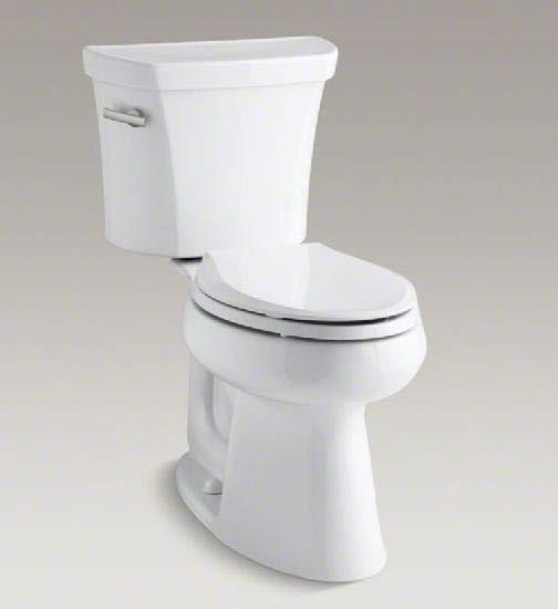 Comfort Height Toilet; White; 12" Rough-In; Class Five; 3 Bolt