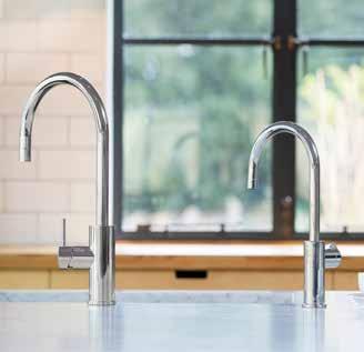 0086 Zip Heaters (Aust) Pty Ltd ARC NON MIXER TAP CAN BE INSTALLED OVER SINK ONLY Featured product Zenith Arc Non Filtered Mixer Tap installed over sink with matching Zenith Hydrotap Arc in Bright