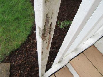 4. Exterior Paint MAINTENANCE: Cracked/peeling paint noted on railings and trim.