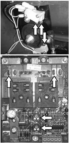 Put the tester pins on the faston M+ and M- of the speed control card. Turn on the key master switch. Pull the switch lever until you hear the forward first micro switch click (first speed).