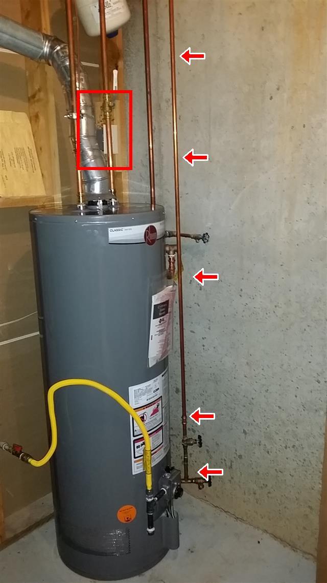 (2) It appears that a recirculating pump may be connected. Pump and timer could not be located.