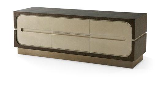 Centre Line Recessed Detailing White Gold Finish Block Feet 72 x 21 x 25 in 182.88 x 53.34 x 63.