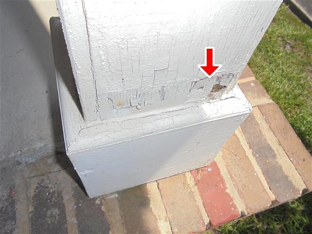 I. STRUCTURAL SYSTEMS K. Item 1(Picture) Moisture intrusion at the front porch post K.