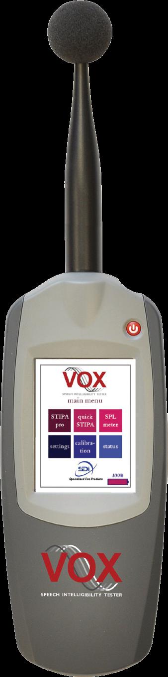 VOX01- VOX Speech Intelligibility Meter Easy to use Touch screen USB port Meets IEC651 Type2 and ANSI S1.
