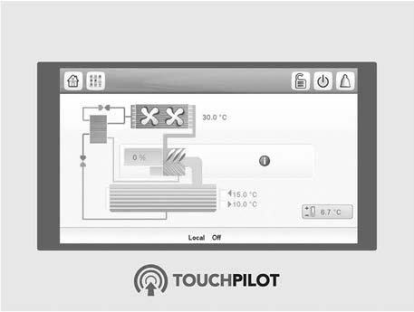 2 - Screens overview The Touch Pilot control interface includes the following screens: Welcome screen Synoptic screen Operating mode selection screen Data/configuration screens Password entry and