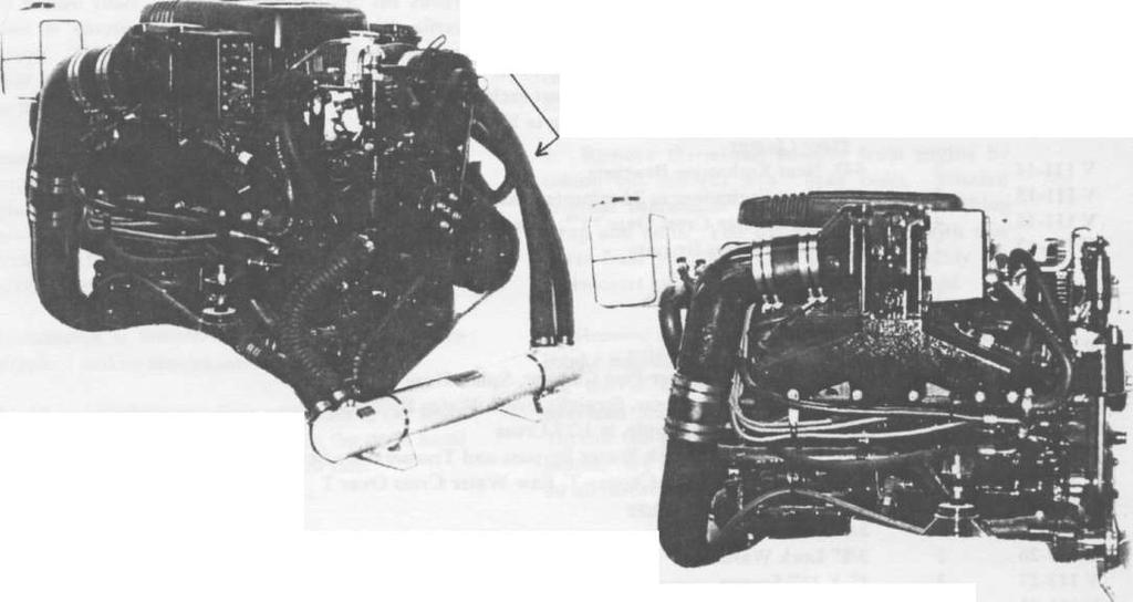 # V-112 9. NOTE; Tie Wrap applications (also see supplement sheet). The 1" I.D. hose that connects the heat exchanger to the salt water tee, needs to be tie wrapped or taped to the 3/4" I.D. hose from the exhaust manifold to the tee, so as to clear the power steering pump pulley.