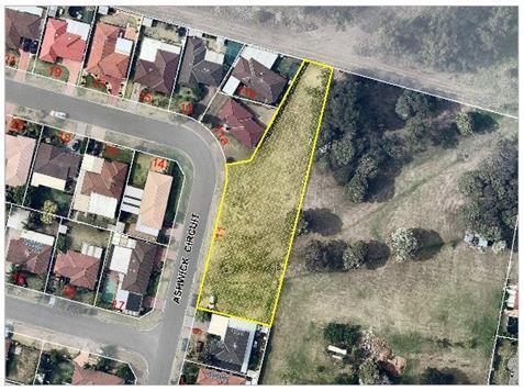 Group 3 Surplus to Section 94 Ashwick Reserve: Ashwick Reserve has a single frontage to Ashwick Circuit and otherwise interfaces with the existing drainage reserve, adjoining residential dwellings