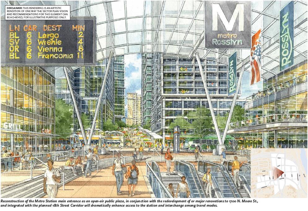 Rosslyn Sector Plan Reimagined Metro Station Plaza Hub