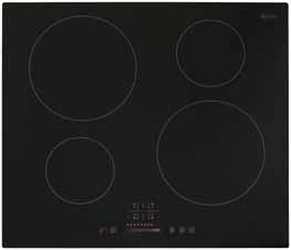 Cooktop > Eurokera Vitroceramic Glass > Sensor Touch Control Mode > 9 Stage Power Settings > 99 Minute Timer > Automatic Safety Switch Off > Automatic Pan Recognition > 20 Amp Hard Wired > Total