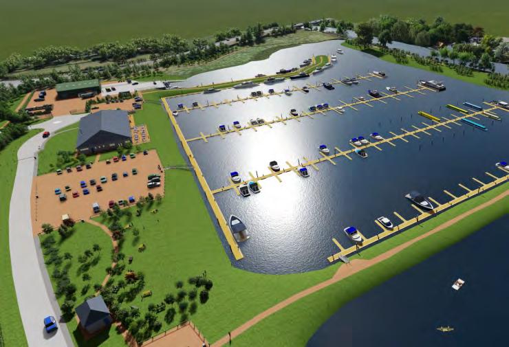 The sand and gravel will be extracted in campaigns and the engineering works to create the marina basin will take place using imported inert fill materials.