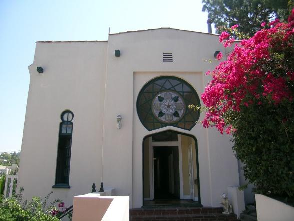Examples are located throughout Hollywood, often in residential neighborhoods, and include churches, synagogues, and temples.