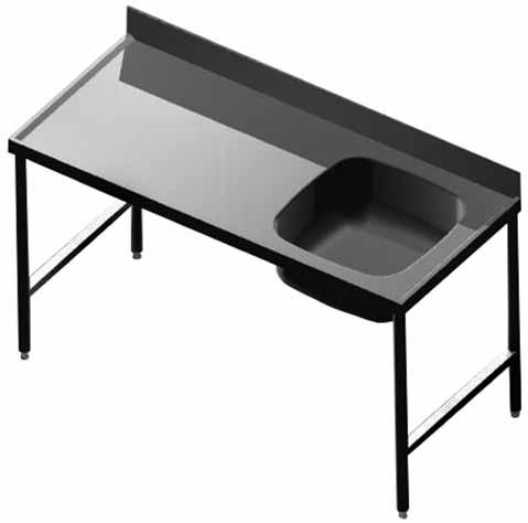 Industrial Products S1 Stainless Steel Catering Sinks Industrial Products Franke model S1 Catering Sink single end/centre (please specify) bowl manufactured from grade 304 stainless steel 1,2mm thick