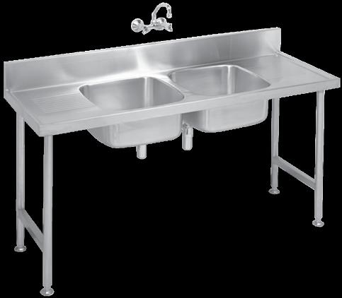 S2 Stainless Steel Catering Sinks Industrial Products Franke model S2 Catering Sink double end/centre (please specify) bowl manufactured from grade 304 stainless steel 1,2 mm thick with a 150mm high