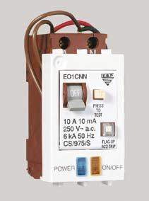 Combination RCD/MCB E01CNN SERIES The E01 Series combination RCD/MCBs provide electrocution and overload protection as detailed in AS/NZS3003 Electrical Installations - Patient treatment areas of