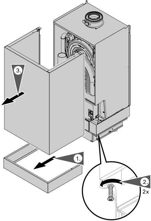 Start-up and Service Removing Front Enclosure Panel Videns 200-W B2HA 45, 60 Service Some of the following service steps require the removal of the front enclosure panel.