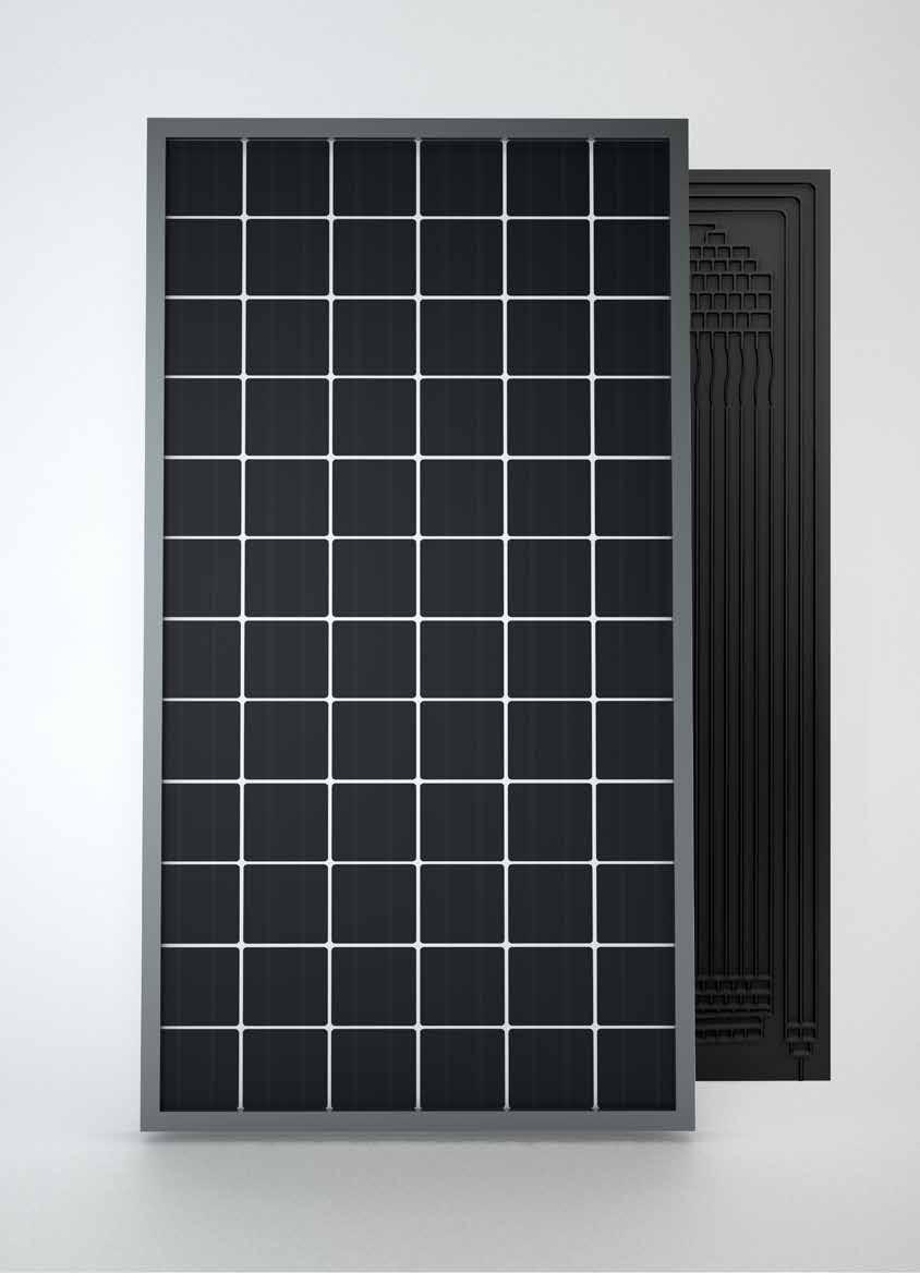 PERFORMANCE AND EFFICIENCY The hybrid thermodynamic photovoltaic panel is a revolutionary system which combines a photovoltaic panel for the production of electricity alongside a thermodynamic panel