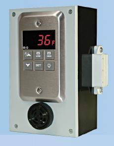 External Alarm SPECIFICATIONS: Power: 120V / 230Vac 50/60hz Output: 8A alarm / 15A Light Inputs: NTC Range: -40 / 230 F Display: 3 Digits