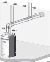 Install vent/air piping boiler to terminations (continued) Figure 66 Sidewall termination methods and installation requirements Figure 67 Vertical termination methods and installation requirements
