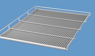 Custom Storage Options Roll Out Baskets Epoxy coated wire baskets are 4 (102mm) high and adjustable in 1 (26mm) increments. Maximum load 100 lb (46 kg) per basket.