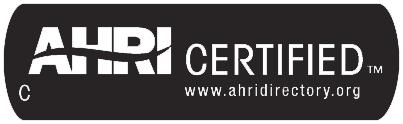 year parts limited warranty (including compressor and coil) Use of the AHRI Certified TM Mark indicates a manufacturer s participation in the program.