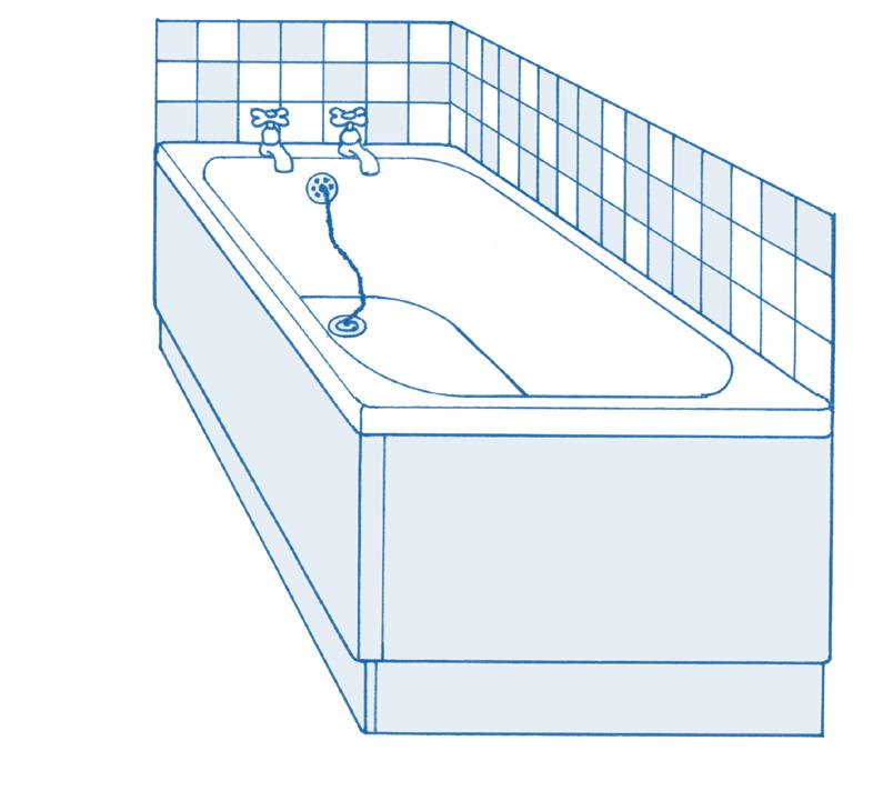 Plumbing Bath Wall tiles or splashback Seal Diagram 1 Plug