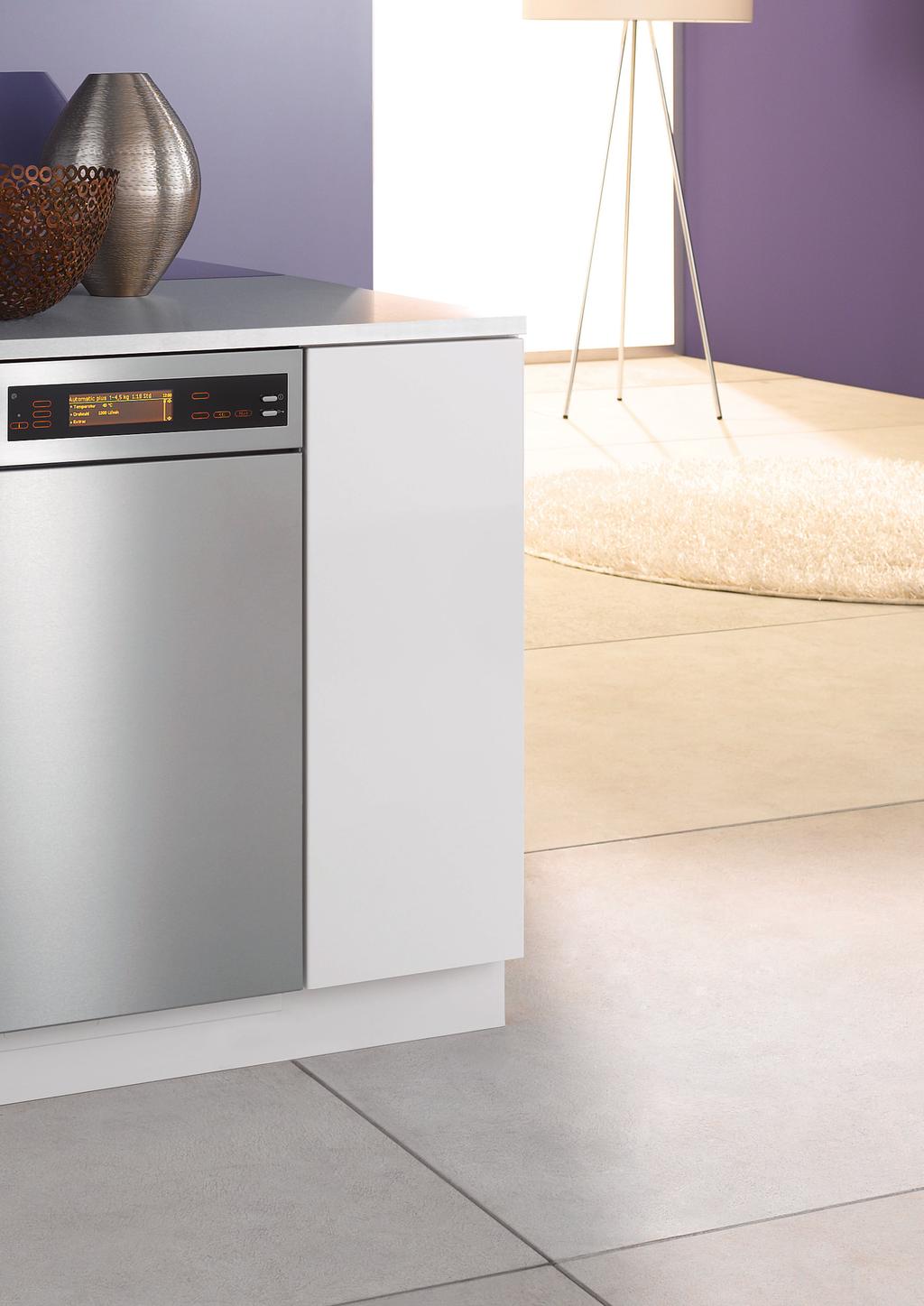 Miele offer a range of laundry appliances for integration into a run of kitchen units.