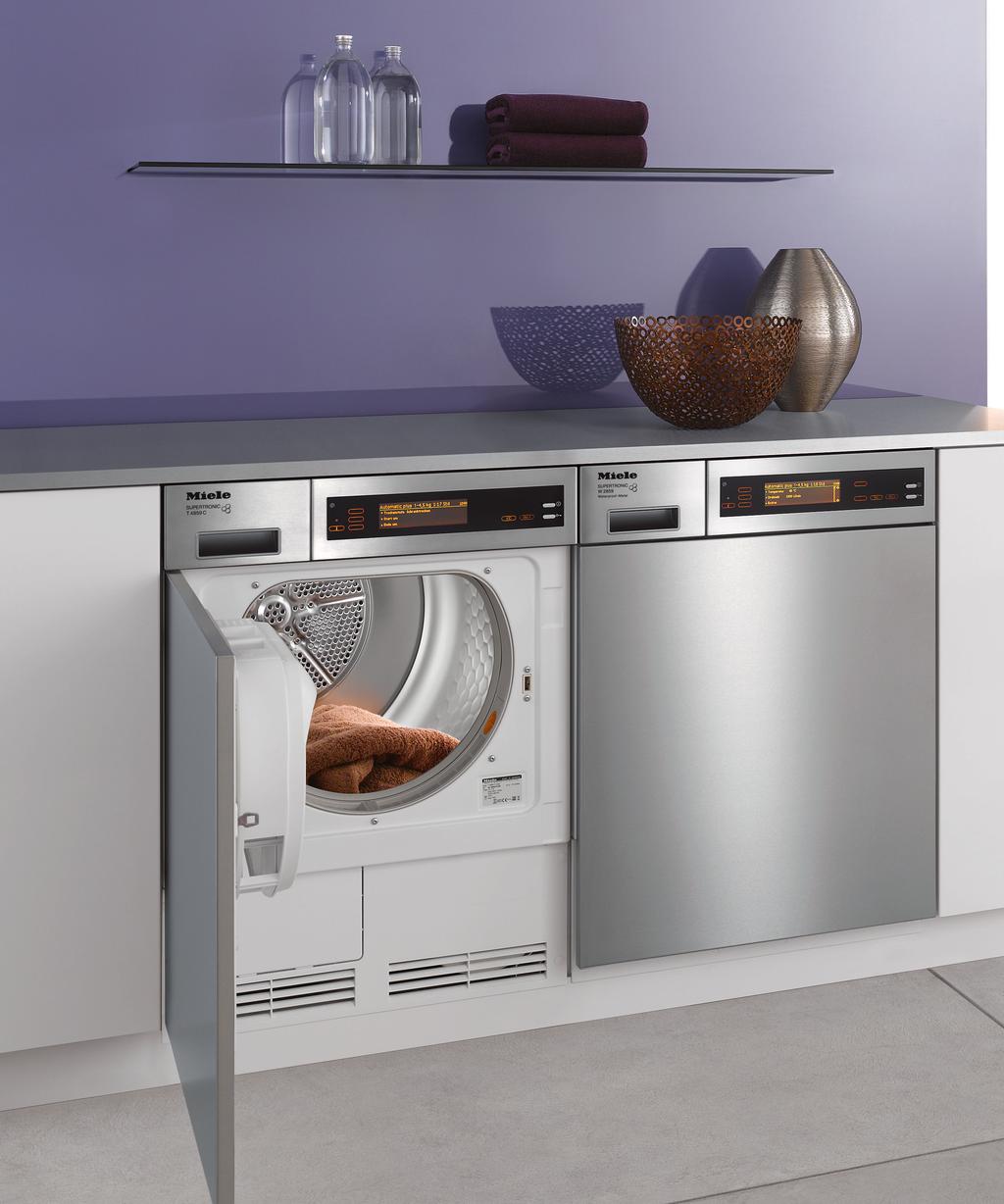 Perfect drying results with tumble dryers from Miele Miele tumble dryers offer programmes to complement those on the matching washing machines together with a host of features designed to