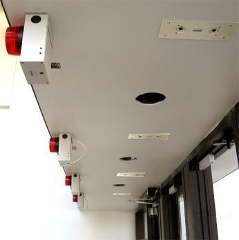 Model DS200 installation in a high ceiling location