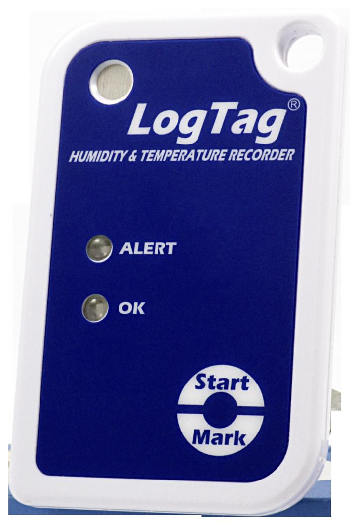 LogTag Humidity & Temperature Recorder NIST Traceable w/certificate Alert indicator indicates if readings are outside of preset limits OK indicator indicates if still recording and if readings within
