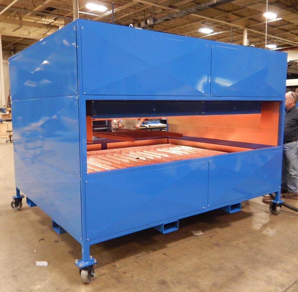 Oven to preheat material prior to thermoforming (automotive) substrates.