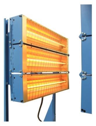 industrial voltages; short, medium or long wave IR heating elements can be used.