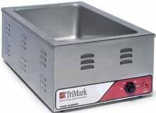 removable drip tray Hinged, auto-balancing top plate to suit foods up to 3" thick Heavy-duty