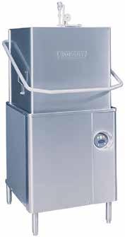 74 gallons per rack final rinse water Timed wash cycles for 1, 2, 4 or 6 min Solid state, integrated controls with digital status indicators Stainless steel pump and impeller Stainless steel drawn