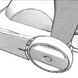 USE AND MAINTENANCE HANDLE ADJUSTMENT 1. With the tip of the foot, press down on the hood while moving the handle backwards to adjust to the desired position.