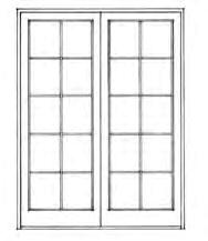 Single multi-paned doors, with either fulllength pane patterns or ⅔-length pane patterns,