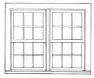 Paired and triple windows are either single- or double-hung with